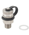 Quick Twist Oil Drain Valve With Hose Stainless Steel Makes Changing Engine Oil A Total Slam Dunk By Keeping Hands Clean And Mess Free With Leak Proof Sealing System That Stops Drips Dead In Their Tracks So You Can Work Smarter Not Harder., stainless steel drain valve with threaded fitting and sealing washer