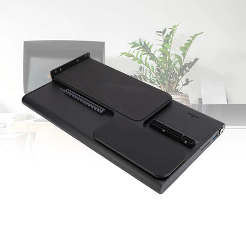 External Graphics Dock With Thunderbolt 5 And Pcie 4.0 X4 Port For Laptop Gaming Rig Featuring Atx Sfx Power Support showing sleek black design