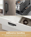 2 Pack Self Stick Adhesive Cabinet Handles No Drilling Instant Pull Handles shown on drawers
