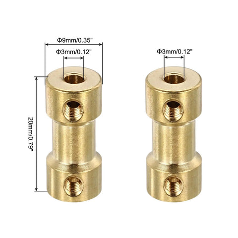 5 Pack 3mm To 3mm Brass Shaft Coupler Connector With Screws And Hex Wrench For RC Cars Wheels Shafts And Motors Durable Brass Joint