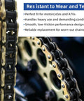 Heavy Duty 428H Drive Chain For Dirt Bikes And ATVs, 132 Link With 6 Master Links, Gold Outer Plate, Blue Inner Plate