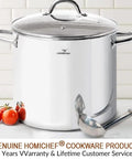 Commercial Grade 20 Quart Stock Pot With Lid Nickel Free Stainless Steel Heavy Duty Induction Ready Polished Stock Pot