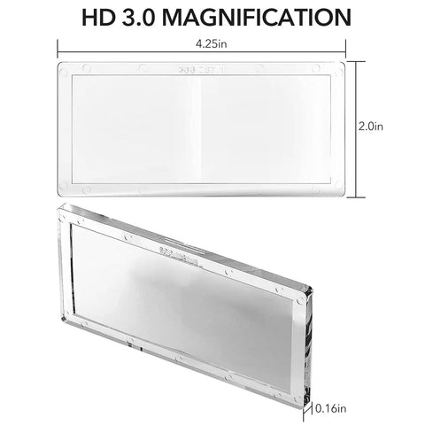 2 Pack Welding Helmet Magnifying Cheater Lenses 3.0 Diopter Beefy Polycarbonate Build with clear HD lens dimensions.