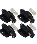 Door Catch Set Pack Of 4 No Brainer Push Open Touch Latch With Soft Close, black and silver components, for home and commercial doors.