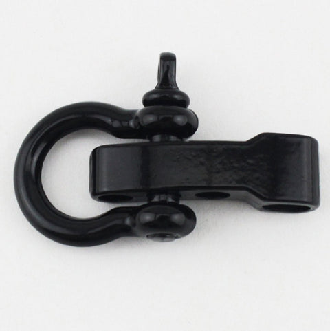 Zinc Alloy Bow Shackles 10 Pack For Paracord Survival Bracelets, Adjustable D Buckles And Buckle Fasteners, Black Finish closeup