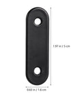 Heavy Duty Black Stainless Steel Brace Brackets For Wood Furniture And PCs, metal mending plate with two holes, dimensions shown