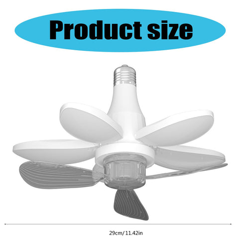 XEGZLH E27/E26 Screw in LED Ceiling Fan Light Even Lighting Distribution for Bedroom Kitchen Comfort, 29cm size with five blades design.