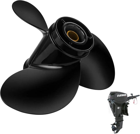 Aluminum Boat Outboard Propeller For 8HP To 15HP, 9 1 4 Inch Diameter, 9 Inch Pitch, Right Hand Rotation, 13 Spline, Three Blade, Fits Johnson