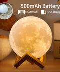 Dope 3D Moon Lamp Upgrade Night Light With 16 LED Colors Wooden Stand Remote And Touch Control USB Rechargeable Large 7.1 Inch Moon Light