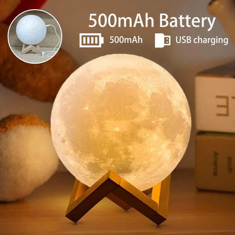 Dope 3D Moon Lamp Upgrade Night Light With 16 LED Colors Wooden Stand Remote And Touch Control USB Rechargeable Large 7.1 Inch Moon Light