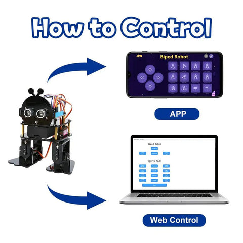 Bipedal Robot Kit For Teens And Adults ESP32 Arduino Based STEM Coding Toy DIY Robotics Project For Ages 12 To 16 Hands On Learning Electronics Programming And Engineering With Easy Assembly, app and web control