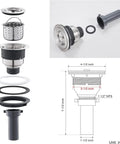 Diagram of 3.5 inch drain assembly for Undermount 19 Inch Single Bowl Stainless Steel Kitchen Sink SUS304 Space Saver