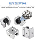 Two Piece 1000mm SBR12 Linear Rail Kit With Four SBR12UU Bearing Blocks For CNC Machines, fully supported 12mm guide shaft