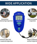 Handheld Portable Paint Coating Thickness Meter 0 To 2 Mm Non Destructive Tester For Iron Steel And Aluminum With Auto Shut Off For Quick Accurate Coating Readings On The Go Field Use And Easy Operation With Clear Consistent Readouts, blue meter