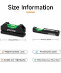 Size dimensions of Pro Grade High Precision Scope Leveling Kit With Universal Magnetic Bubble Level Mount shown in image.