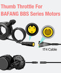 Thumb Throttle For Mid Drive Electric Bikes Waterproof 3 Pin Female Connector with 1T4 Cable.