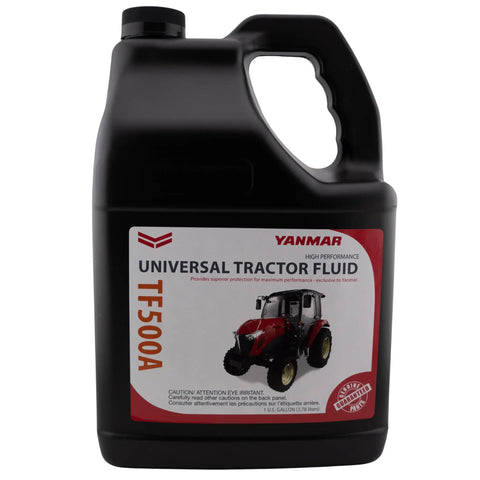 TF500A Universal Tractor Transmission And Hydraulic Fluid UTF 4 Gallon Case jug with label for smooth driveline