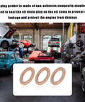 Oil Drain Plug Gasket Set 14mm Copper Crush Washers 10 Pack Premium Replacement Seals in auto repair shop