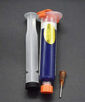 10ML Blue UV Solder Mask Kit With Needle And Push Tool For PCB BGA Paint Prevent Corrosion And Arcing Soldering Paste Flux Cream