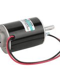 Hella Quiet High Speed DC Electric Motor XD Series For Precision Bench Cutting And Mechanical Projects Featuring Variable RPM Output and smooth silent operation, black motor with wires.