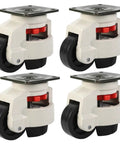 4-Piece Heavy Duty Swivel Caster Set 3 Inch With Plate Mounts Built Tough Adjustable Leveling Wheels For Workbenches Industrial Equipment And Transport Nylon Wheels On Rugged Aluminum Bodies, 4 caster set
