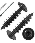 Black Pocket Hole Screws Set No 8 One Inch 165 Pieces One Pound Square Drive Round Head Self Tapping Wood Screws