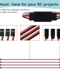 20 Piece 3 Pin Servo Extension Cable Kit With Five Lengths From 4.88 To 20.67 Inches Female To Male RC Servo Wires For Control Boards