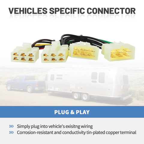 Close-up of 4 Pin Trailer Wiring Harness Vehicle Side For Toyota Pickup 1989-1995 And Toyota Tacoma 1996-2004 Plug And Play