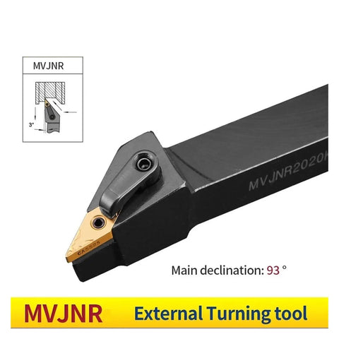 Check Out This Badass Indexable Carbide Lathe Tool MVJNR2020K16 for Serious External Turning with 93° main declination.
