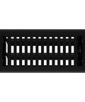 Montezuma Decorative Floor Register 4 By 10 Inch Two Pack Black Iron Finish with Solid Steel Face Plate front view