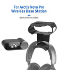 Under Desk Headphone Stand With Magnetic Mount For Arctis Nova Pro Wireless And Arctis Pro Wireless Nova showing mount and headset