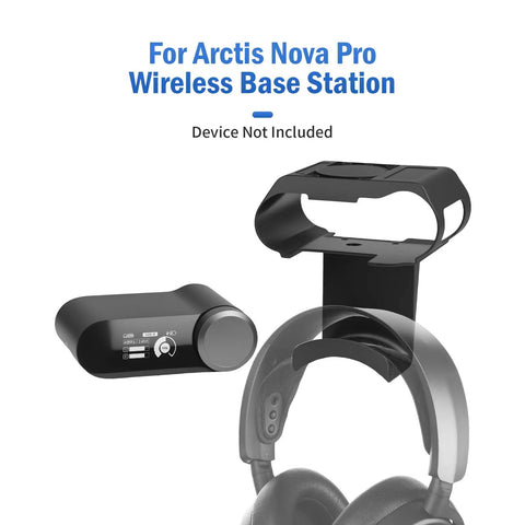 Under Desk Headphone Stand With Magnetic Mount For Arctis Nova Pro Wireless And Arctis Pro Wireless Nova showing mount and headset