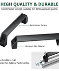 JiGiU 4-pack black aluminum rectangular pull handles for 40-series extrusion, 180mm hole distance