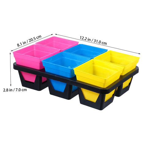 Movable Indoor Plant Pots With 6 Grid Germination Tray For Seedlings And Succulents Hydroponic Grow Tray System Durable Plastic Nursery Kit For Easy Maintenance And Pro Grade Home Garden Setup, 12.2 in wide