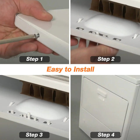 Installation steps for Beefy Unbreakable Dryer Door Handle Replacement for Whirlpool Kenmore Maytag Amana.