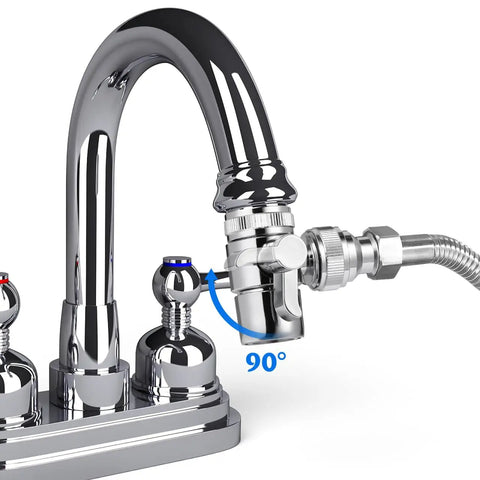 3 Way Sink Faucet Diverter Valve Copper Adapter For Portable Washer And Countertop Dishwasher Splitter With Aerator Hose Connector