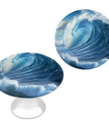 Ocean Waves 2 Piece Cabinet Knob Set Pull Handles for kitchen dresser bathrooms, aluminum alloy with ocean wave design