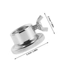 Close-up of silver Two Pack Barbell Collar Clamps For Dumbbells And Fitness Gear, Screw Lock Design dimensions in view