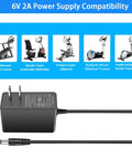 6V 2A Power Supply Cord For Elliptical Machines 1.8m Cable DC 5.5x2.5mm Port Compatible 5 Machines Displayed