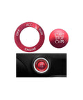 Red Aluminum Push Start Button Cover With Metal Ring For Car Interior, Engine Start Stop Switch Knob Cap Decor, Heavy Duty Ignition Button Trim