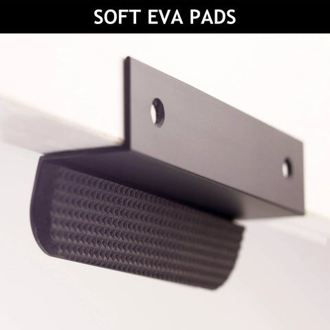 1 Pack Under Cabinet Foot Pull Opener 4 Inch Matte Black Hands Free Toe Pull With Adhesive And Screws Soft EVA Pads Close-up