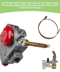 Natural Gas Water Heater Valve And Thermostat Replacement Parts Kit With 3.8 In Shank And Copper Probe Eco Shutoff Safety System
