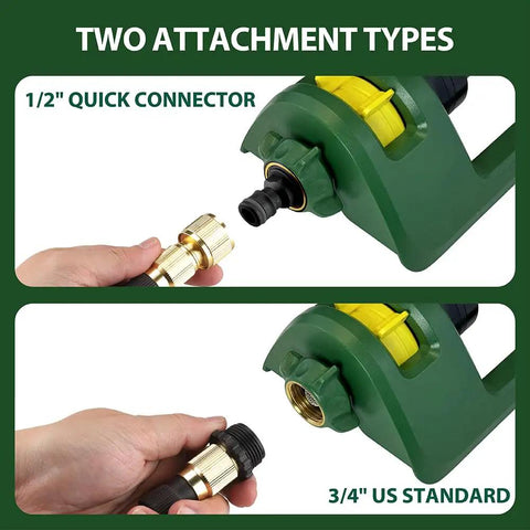 Heavy Duty Oscillating Lawn Sprinkler With 18 Brass Nozzles Delivers Up To 3,600 Sq Ft Coverage, Adjustable Spray Angles