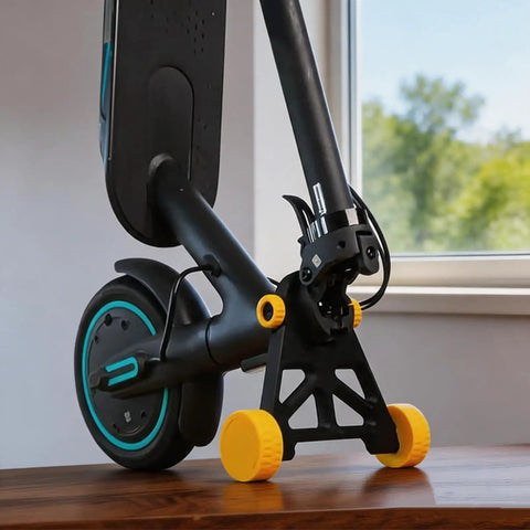 No Drill Vertical Scooter Stand For Xiaomi Electric Skateboard And Scooter Freestanding Floor Holder on wooden floor