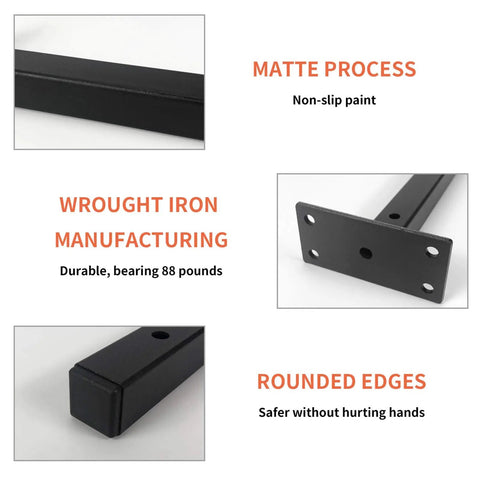 Heavy Duty 8 Inch Floating Shelf Brackets Wall Mounted Metal Supports With Screws And Anchors Industrial Shelving Hardware details