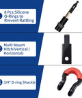 Diagram showing Shackle Hitch Receiver Two Inch With Three Quarter Inch D Ring Shackle And Five Eighth Inch Trailer Hitch Pin Lock 45000 Lbs Break Strength Heavy Duty Receiver Kit components