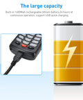 No Frills Wireless Barcode Scanner For Inventory Management showing USB charging and battery capacity.