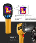 Portable Handheld Infrared Thermal Imager With Laser Pointer, 160 By 120 IR Resolution, front view with screen display