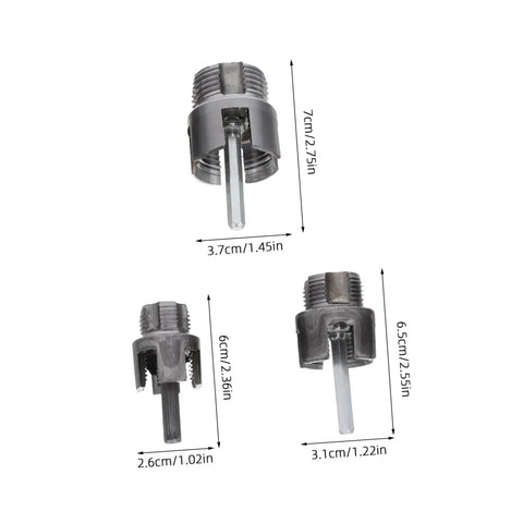 Cabilock 3 Pc Electric Drill Pipe Threader Kit For Cutting Plastic And Metal Pipes efficient threading tool with three replaceable cutters.