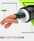 30 Amp 30 Feet RV Lockable Power Extension Cord With TT 30P Plug For Generator Use, Built Tough Outdoor RV Cable, Weatherproof Camping Trailer Extension, Long Reach For Safe Distance And Noise Reduction, 10AWG copper wire cutaway